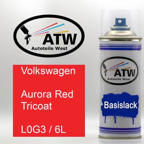 Volkswagen, Aurora Red Tricoat, L0G3 / 6L: 400ml Sprühdose, von ATW Autoteile West.